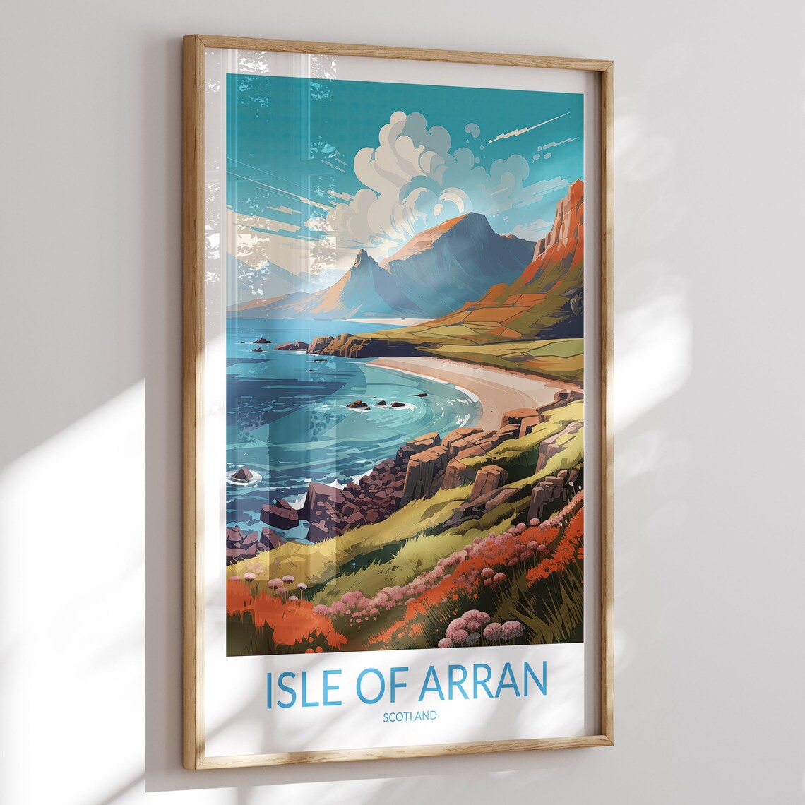 Isle of Arran Scotland Rugged Coast Red Cliffs Sandy Beach Poster