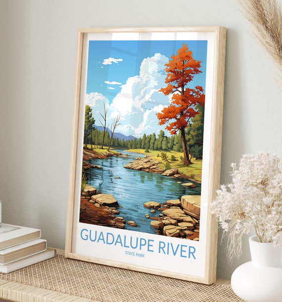 Guadalupe River Print No 2 Guadalupe River Poster Guadalupe River Wall Art Guadalupe River Art Print Artwork Travel Gift Texas