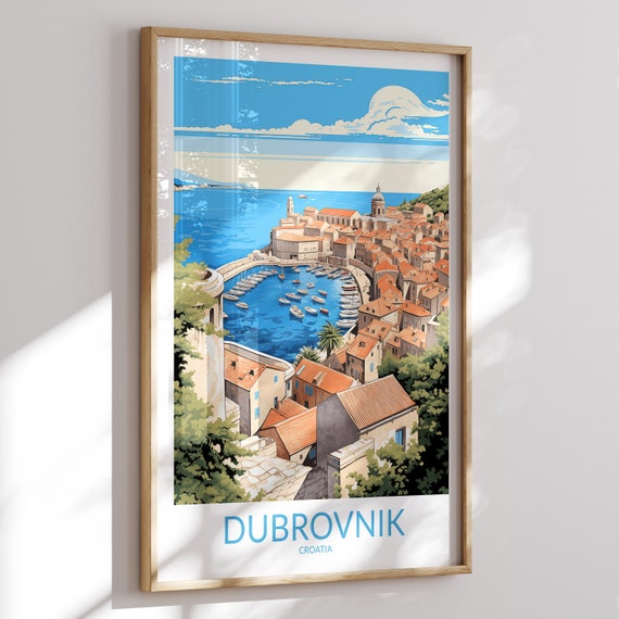 Dubrovnik Print Dubrovnik Poster Dubrovnik Wall Art Dubrovnik Art Print Dubrovnik Artwork Dubrovnik Travel Gift Croatia
