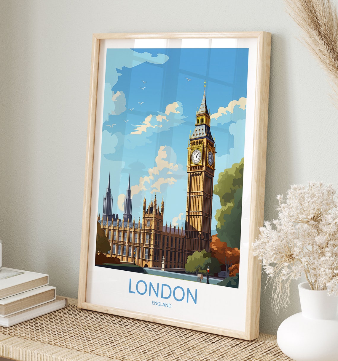 London Print Big Ben London Poster London Wall Art London Art Print London Artwork London Travel Gift United Kingdom