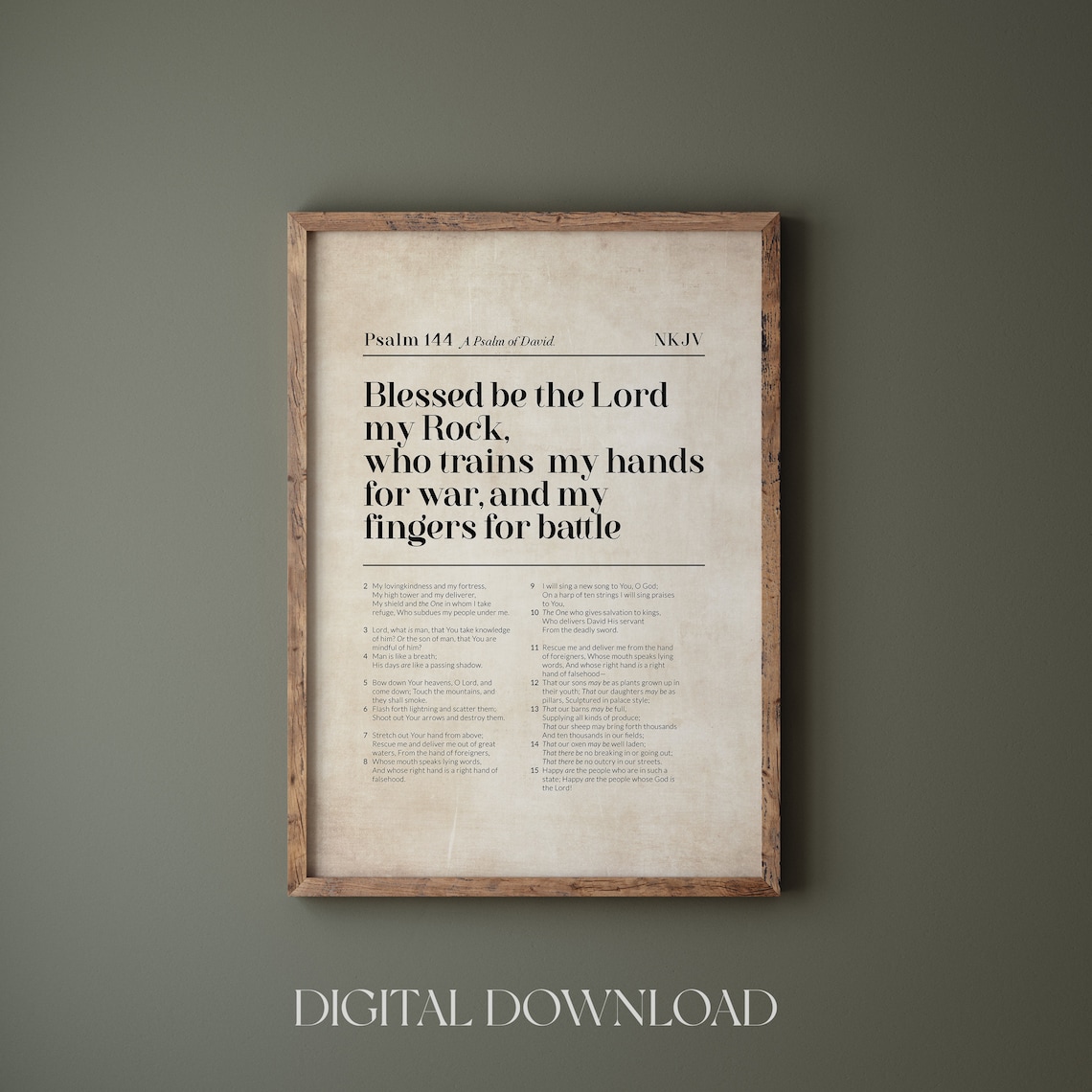 Psalm 144 Blessed Be The Lord My Rock Art Print