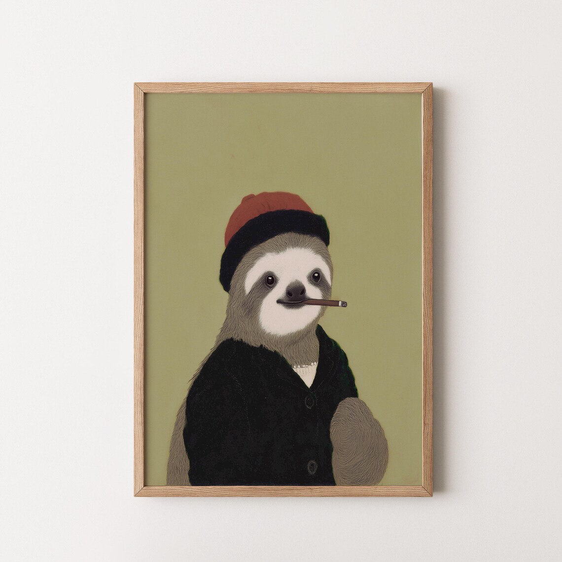Sloth Wall Art Whimsical Home Decor Vintage Poster Gifts Artwork
