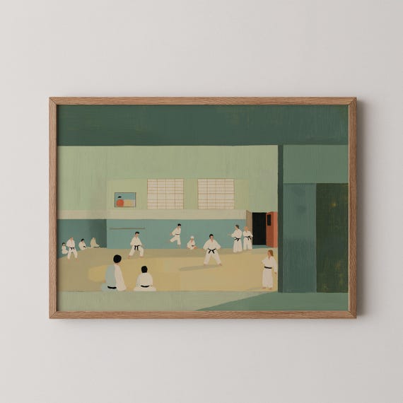 Minimalist Taekwondo Dojo Print Retro Martial Arts Gift
