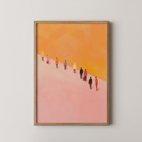 Tiny People Painting Abstract Wall Art Fun Prints