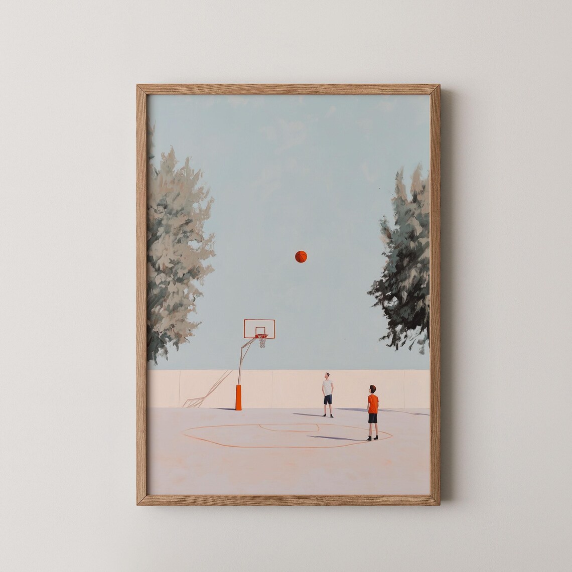 Minimalist Basketball Poster, Sports Office Decor