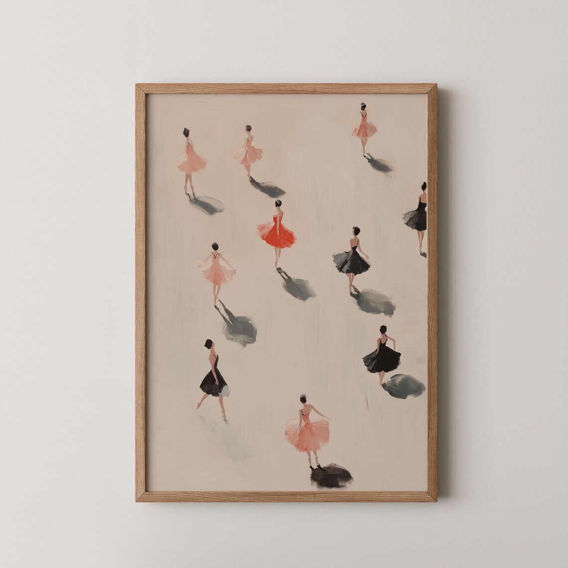Tiny Ballerinas Art Print, Minimalist Ballet Nursery