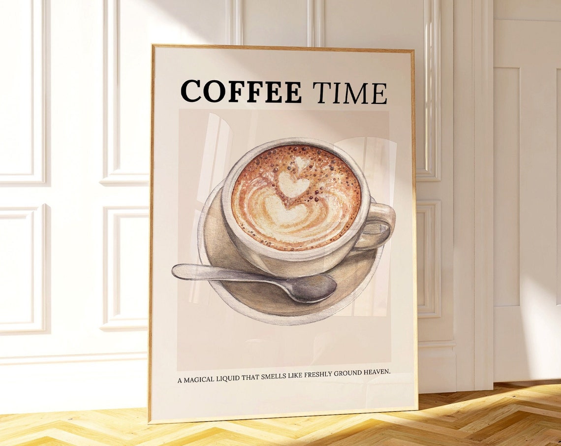 Coffee Wall Art Kitchen Wall Art Coffee Bar Art Prints Kitchen Prints Trendy Poster Coffee Print
