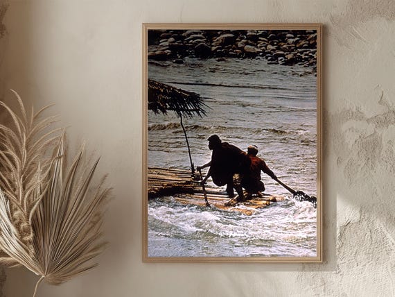 Peru Vintage Wall Art Traditional River Rafting Scene Print Rustic Peruvian Adventure Photography Art Lover Gift Gift For Herhim