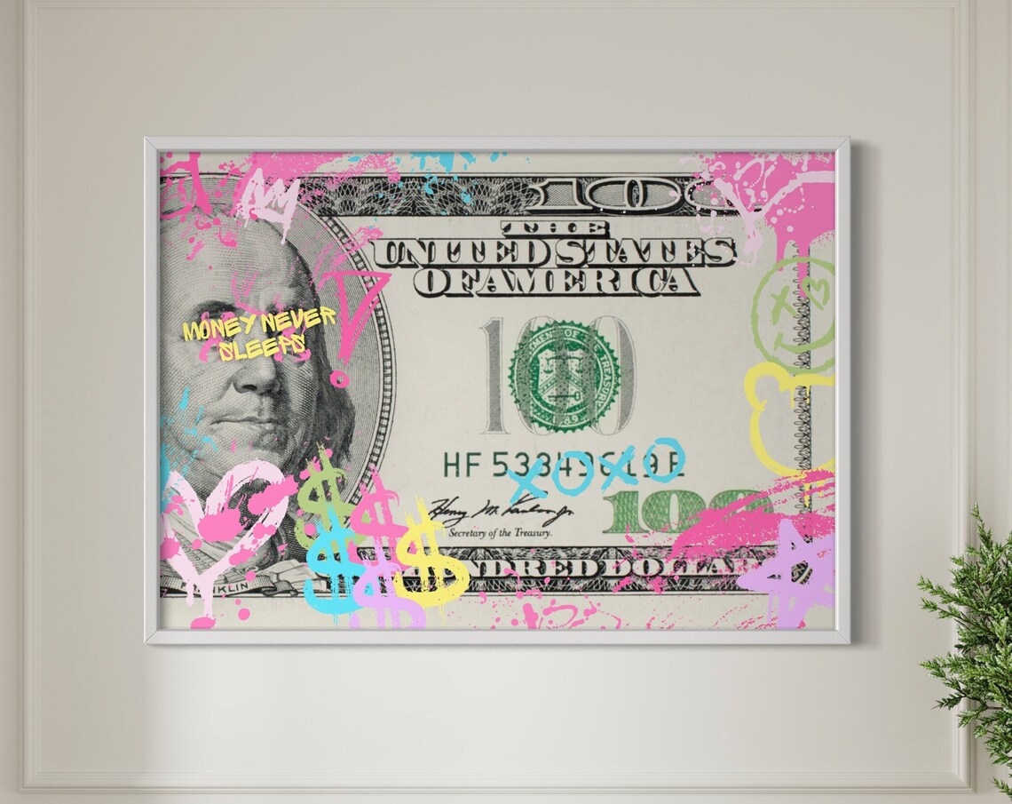 Graffiti Money Poster, Preppy Urban Wall Art - Image 4