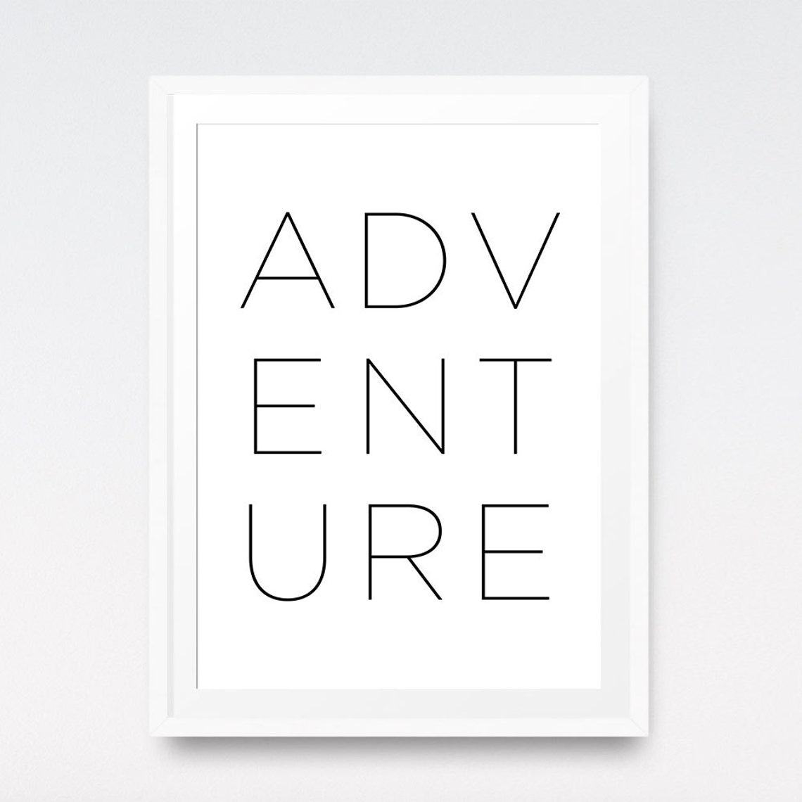 Adventure Minimalist Stacked Black Typography Scandinavian Poster - Image 2