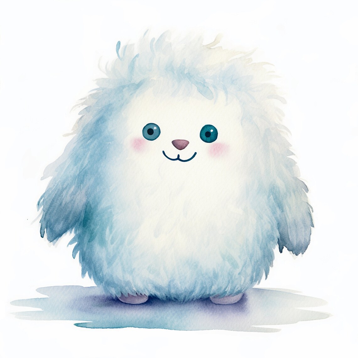 Cute Yeti In Watercolor For Your Childrens Room Artistic Snowman
