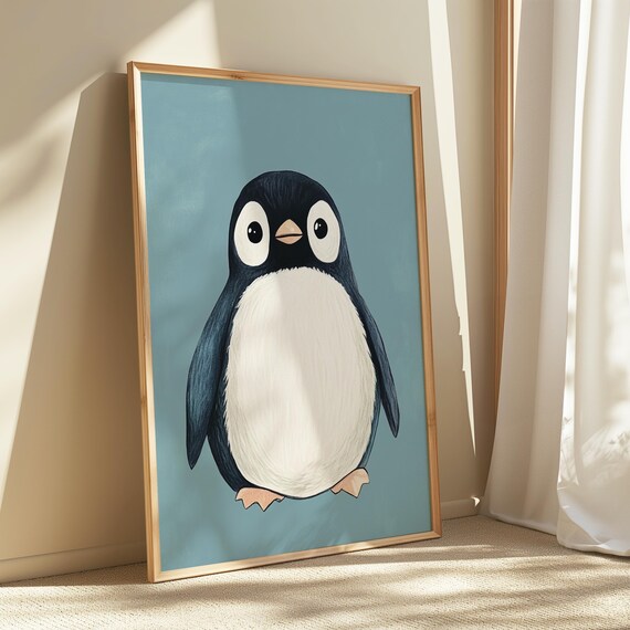 Penguin Wall Art Cute Arctic Animal Print Minimalist Baby Room Poster Playful Nursery Decor Instant 9