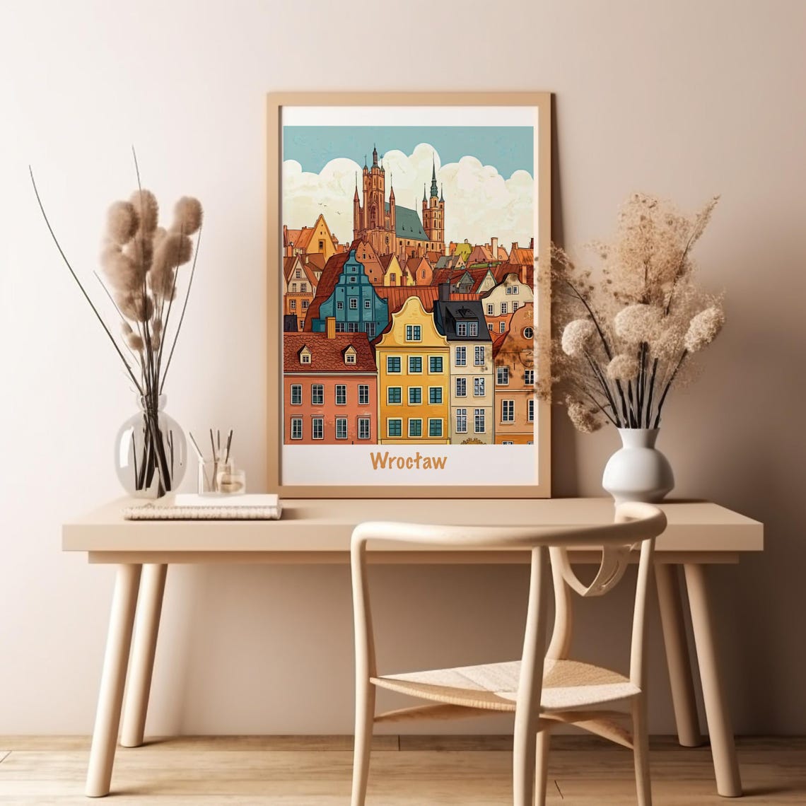 Wroclaw Poland Poster Travel Poland Wroclaw Polska Illustration Gift Polski Plakat European City Poster Wroclaw Print Poland Decor - Image 3