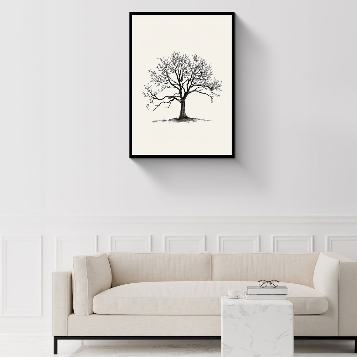 Bare Winter Tree Minimalist Line Drawing Nature Decor Art Poster - Image 3
