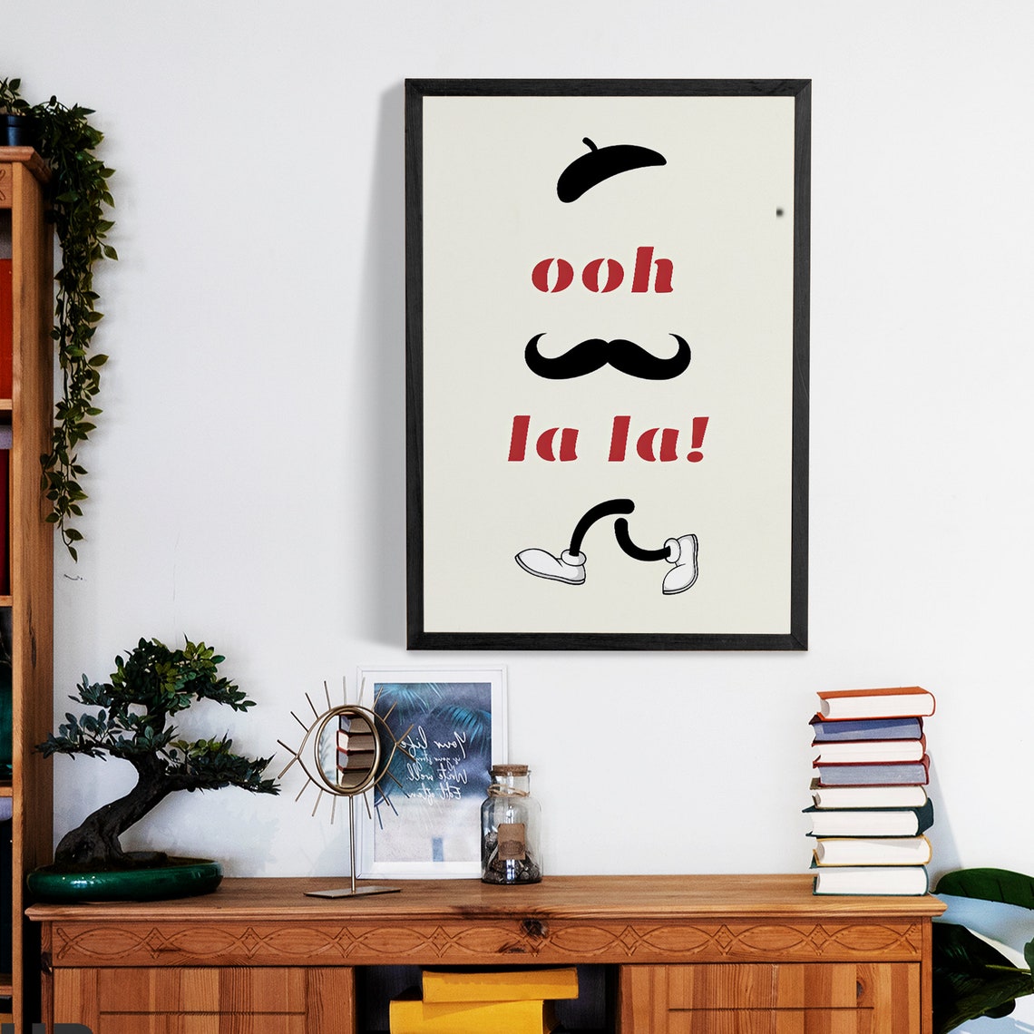 Ooh La La Print Mid Century Modern Wall Art Hand Drawn Print Oh La La Typography Art French Quote Print French Love Quote French Print - Image 4