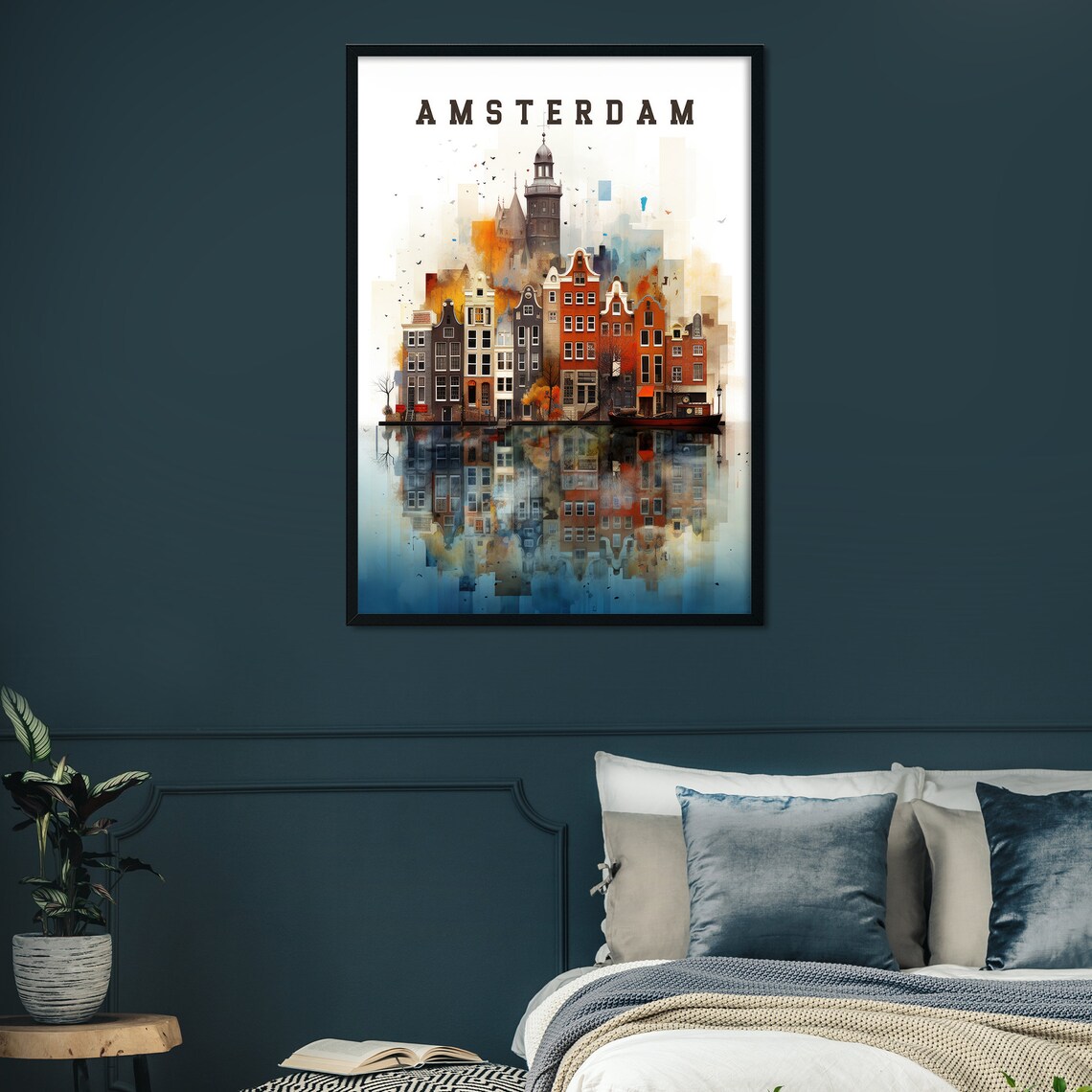 Amsterdam Poster Netherlands Poster Amsterdam Travel Retro Poster Europe Poster Vintage Amsterdam Print Amsterdam Vintage Travel Poster - Image 6