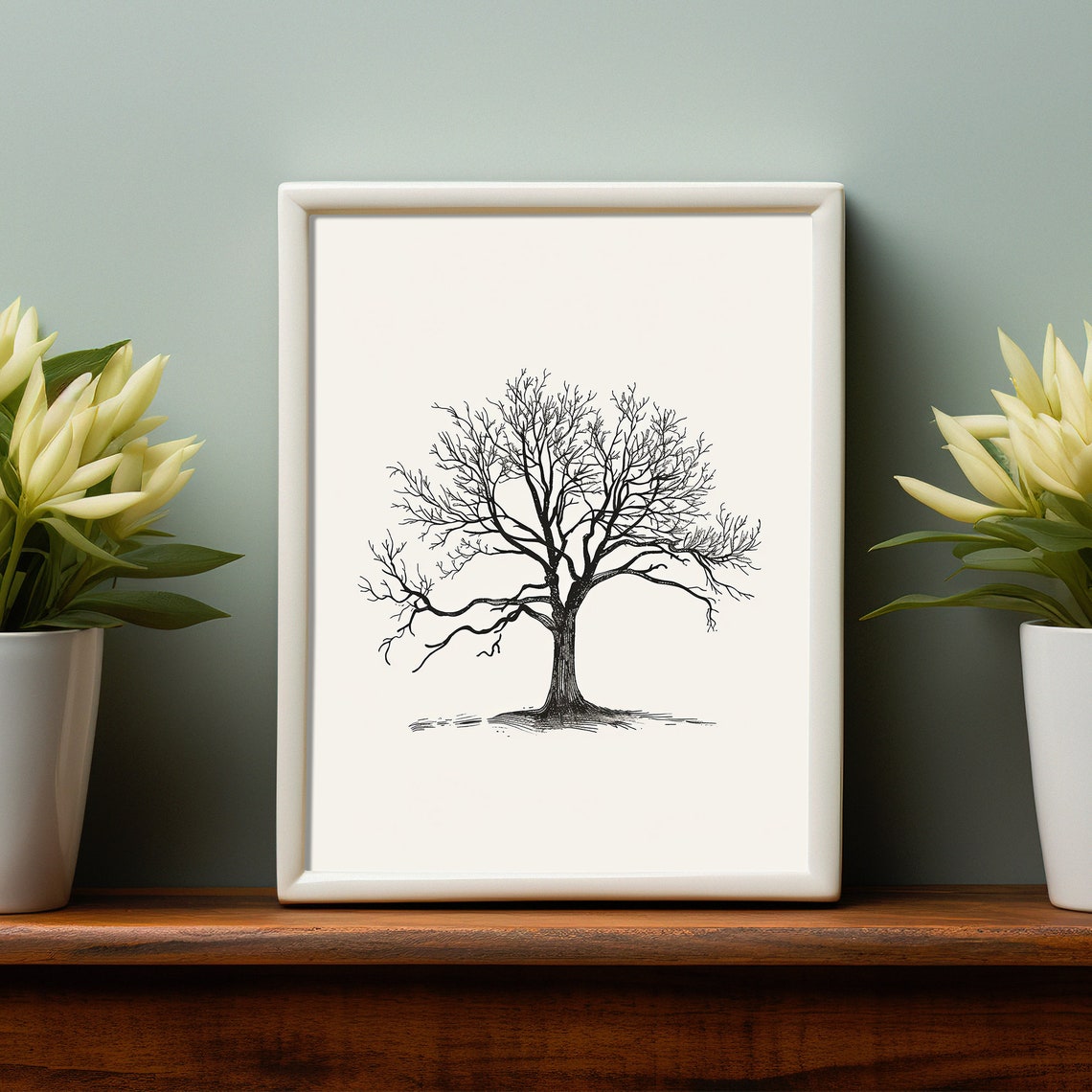Bare Winter Tree Minimalist Line Drawing Nature Decor Art Poster - Image 4