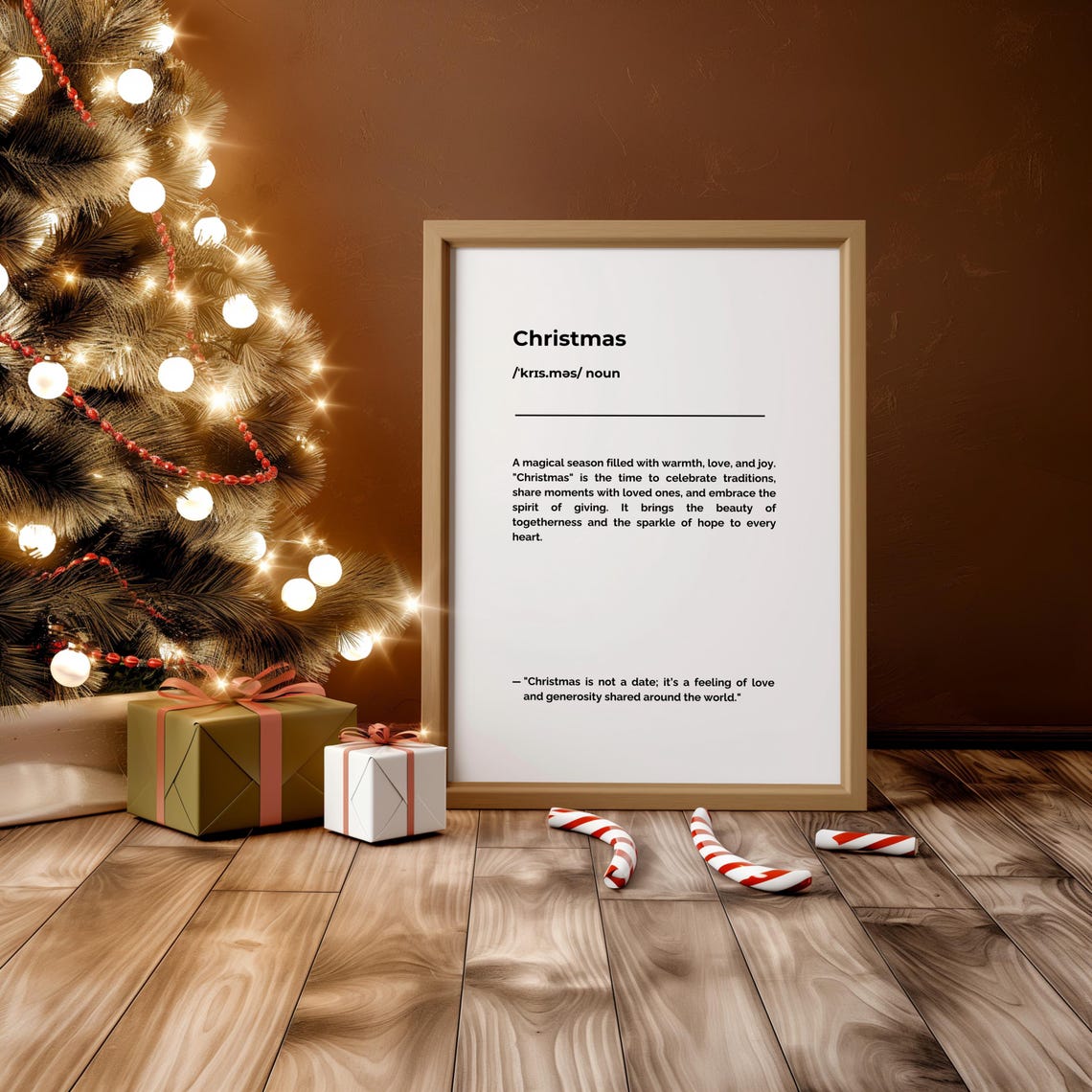 Christmas Definition Minimalist Typography Print Quote Holiday Gift - Image 2