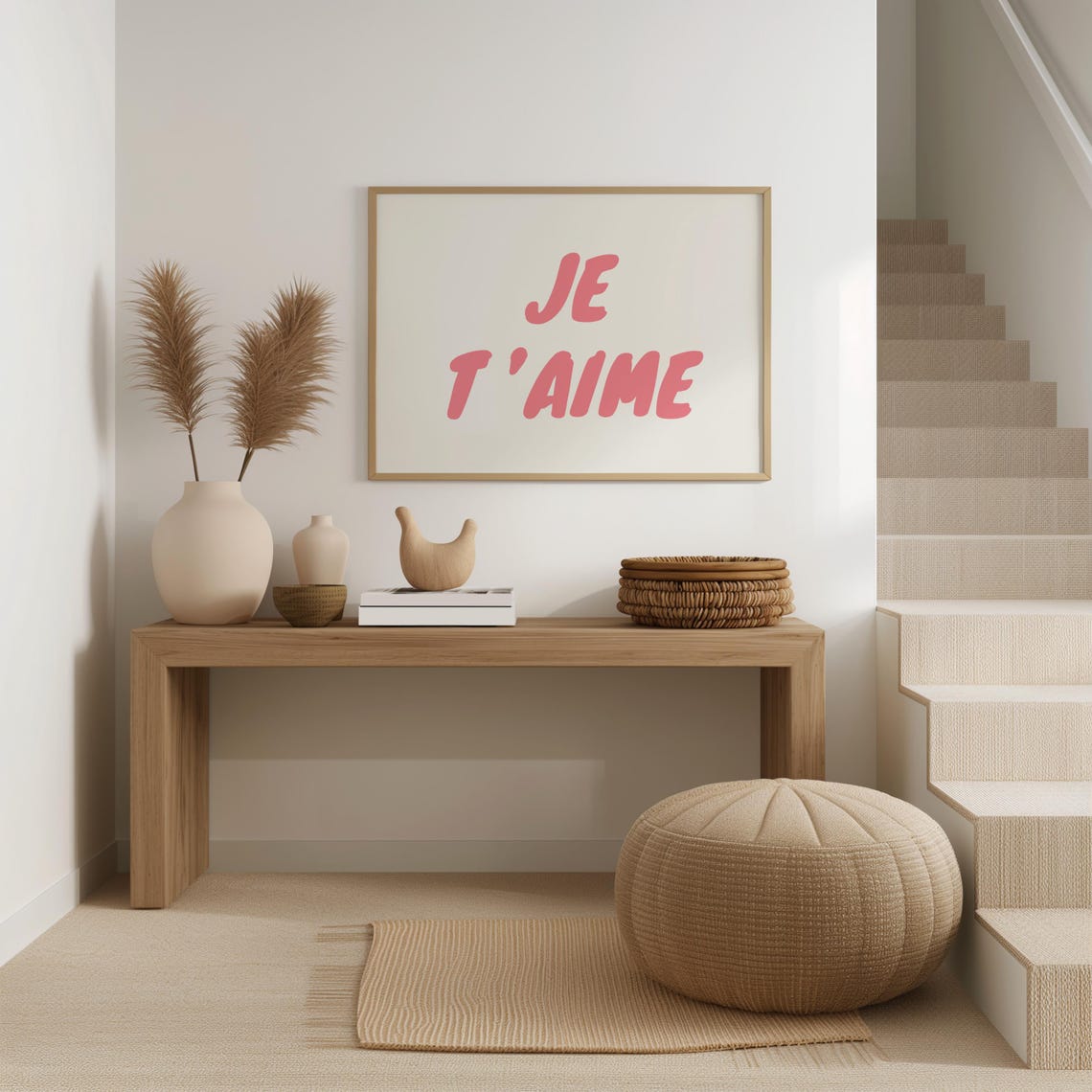 Je Taime Pink French Love Quote Romantic Coquette Wall Poster - Image 2