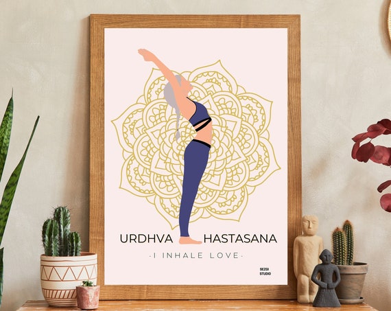 Yoga Pose Wall Art Upwardfacing Dog Urdhva Poster Flow Decor