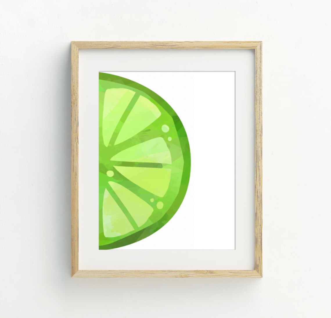 Lime Slice Minimalist Kitchen Wall Art Poster