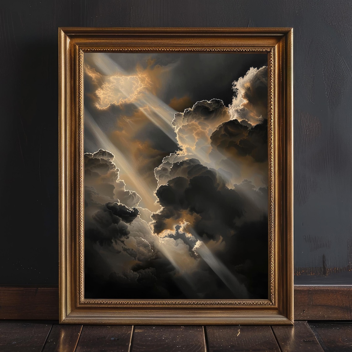 Moody Heavenly Clouds, Dark Academia Art Print
