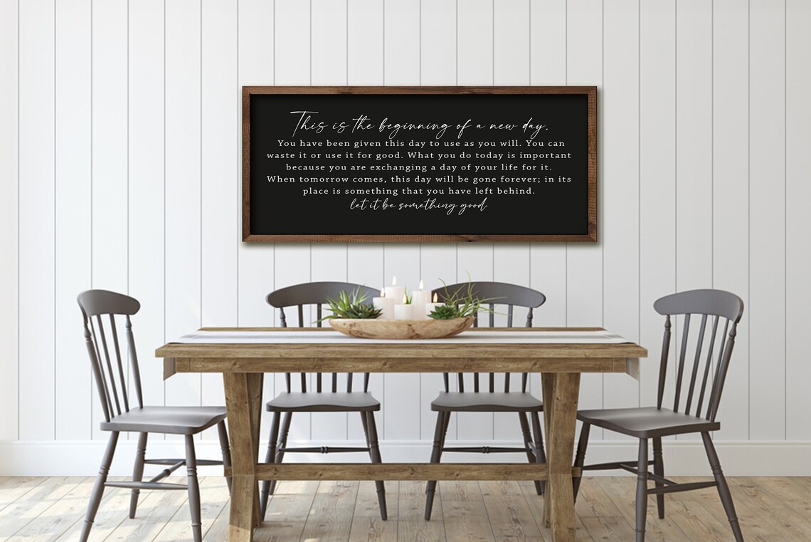 This Is the Beginning of a New Day Inspirational Quote Black Wall Poster - Image 4