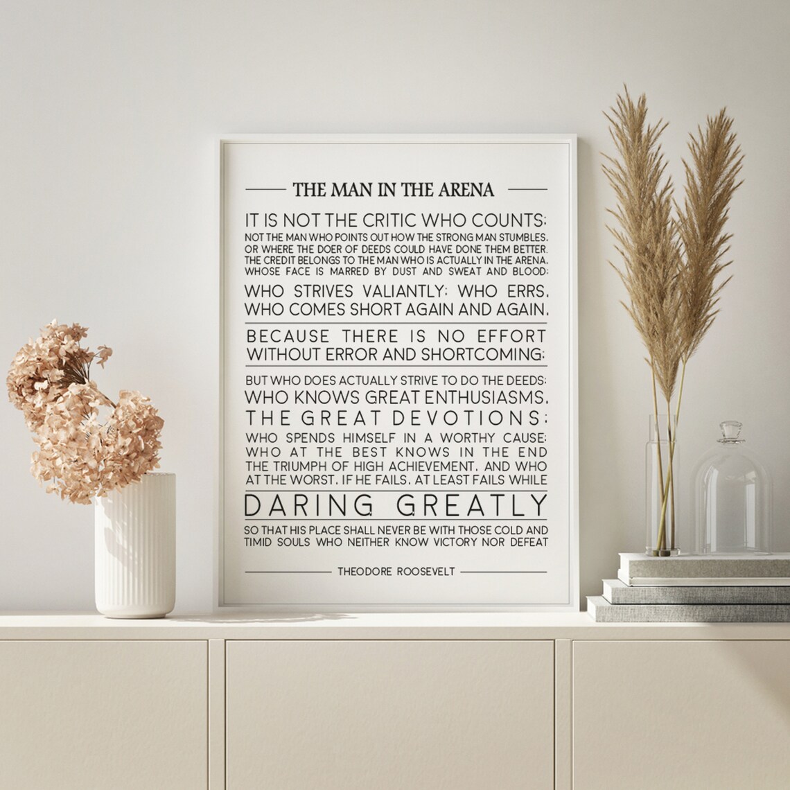 The Man In The Arena Quote Print, Theodore Roosevelt