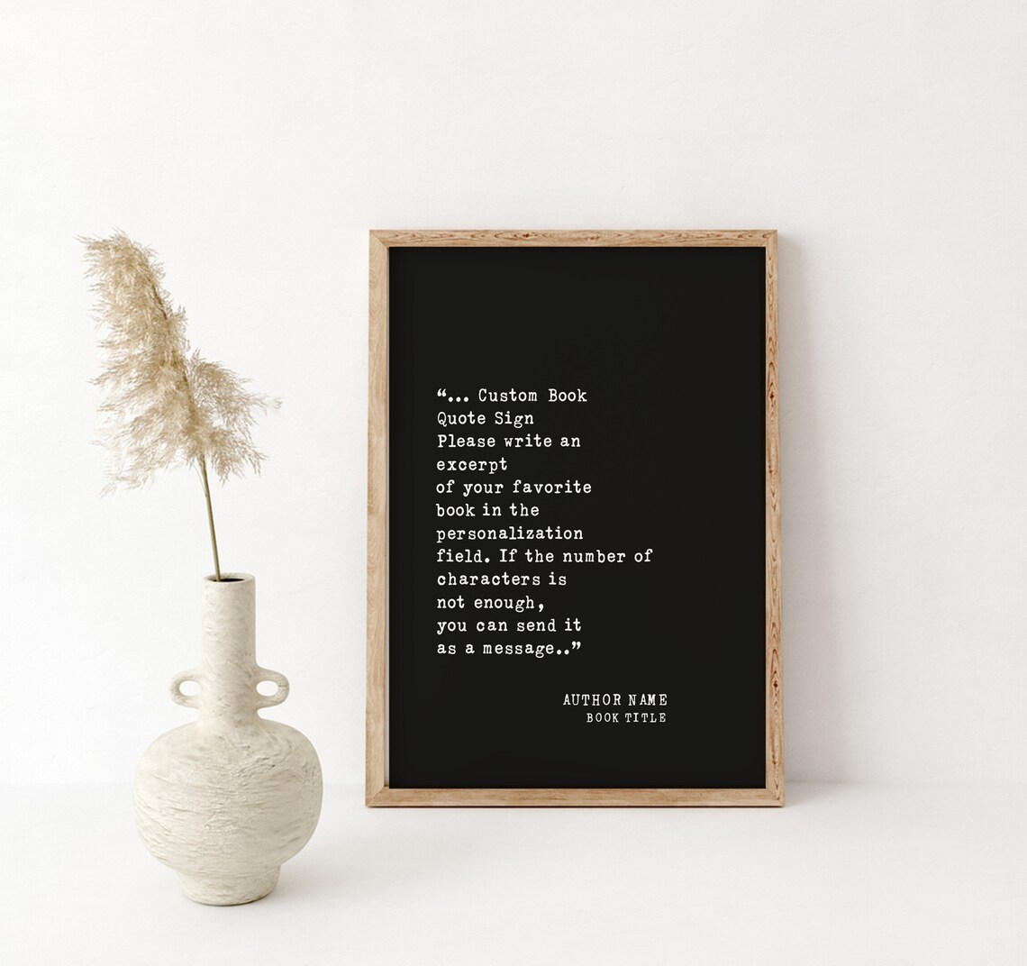 Custom Book Quote Sign Personalized Favorite Book Excerpt Frame Poster - Image 5