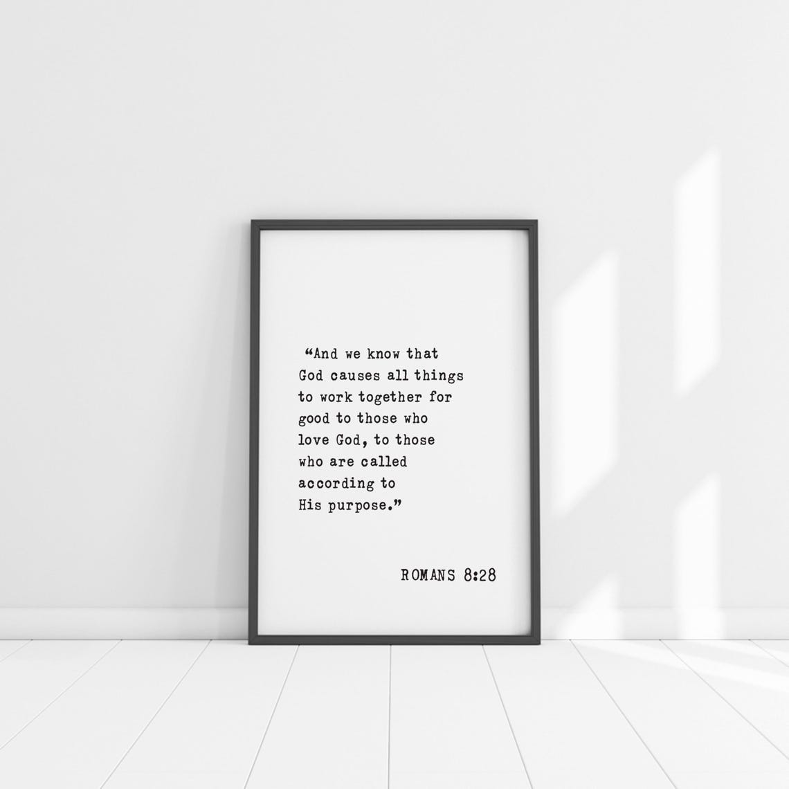 Romans 828 Framed Quote Scripture Frame Bible Verse Christian Gift Inspiring Wall Art Home Decor For Faith - Image 5