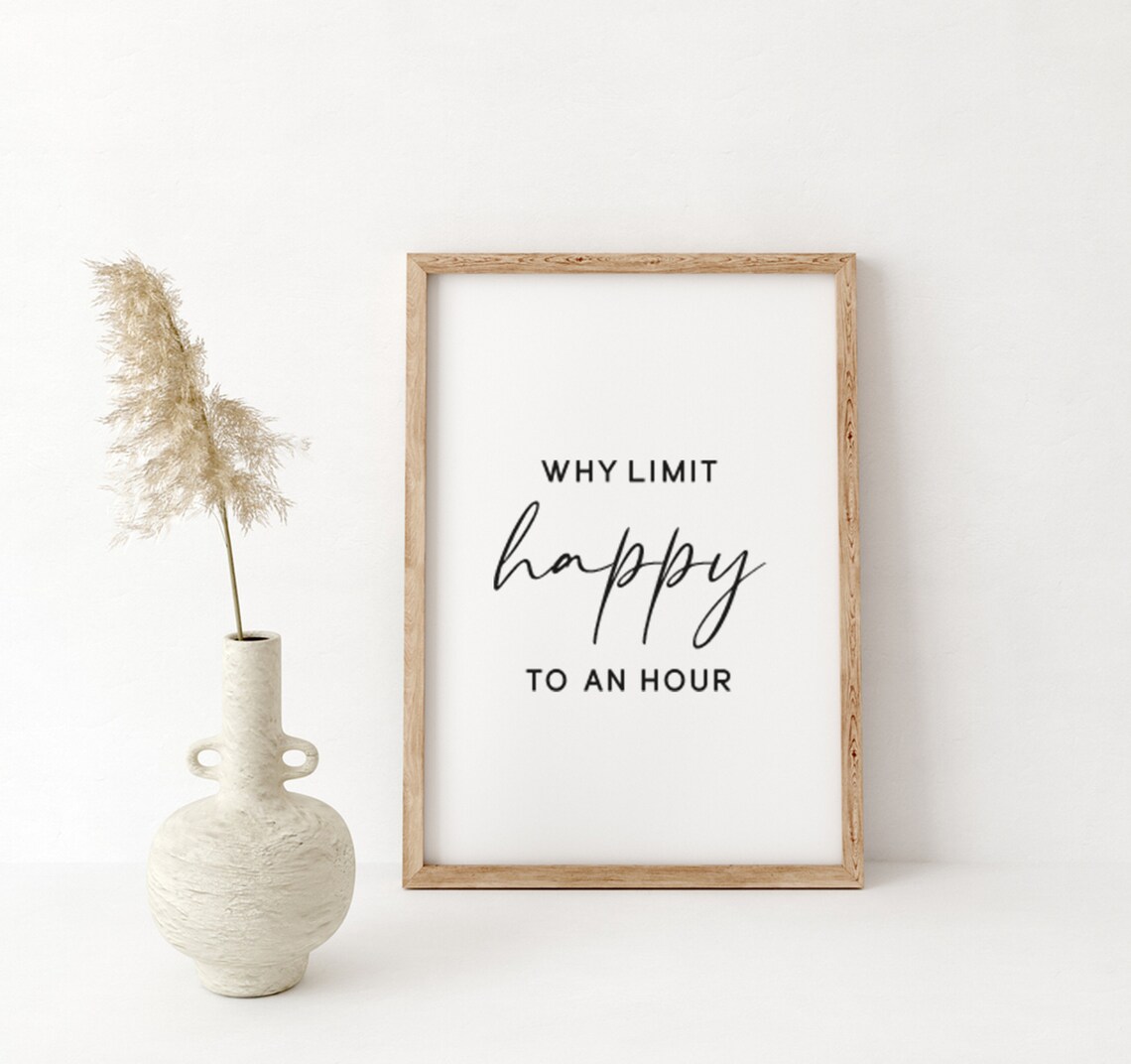 Why Limit Happy To An Hour, Farmhouse Bar Wall Art Print - Image 4