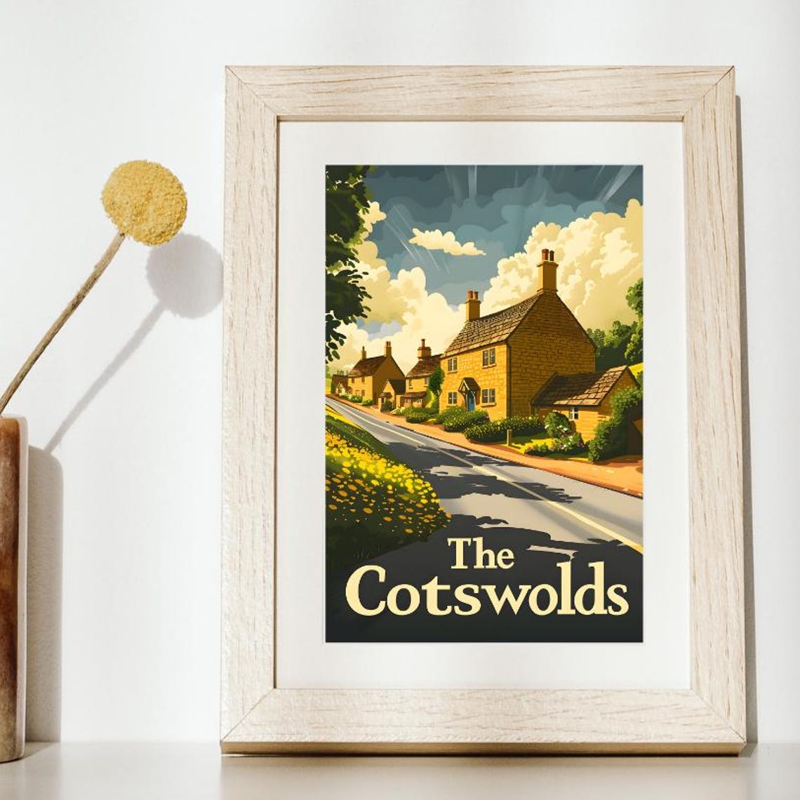 The Cotswolds Vintage Travel Poster