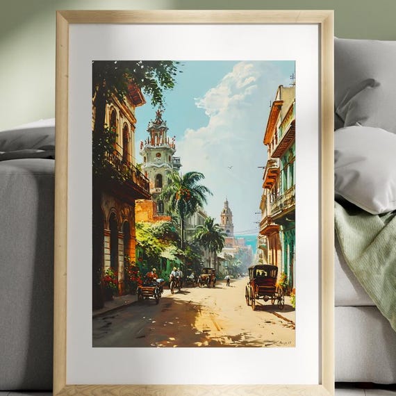 Havana Vintage Travel Poster Wall Art Retro Instant