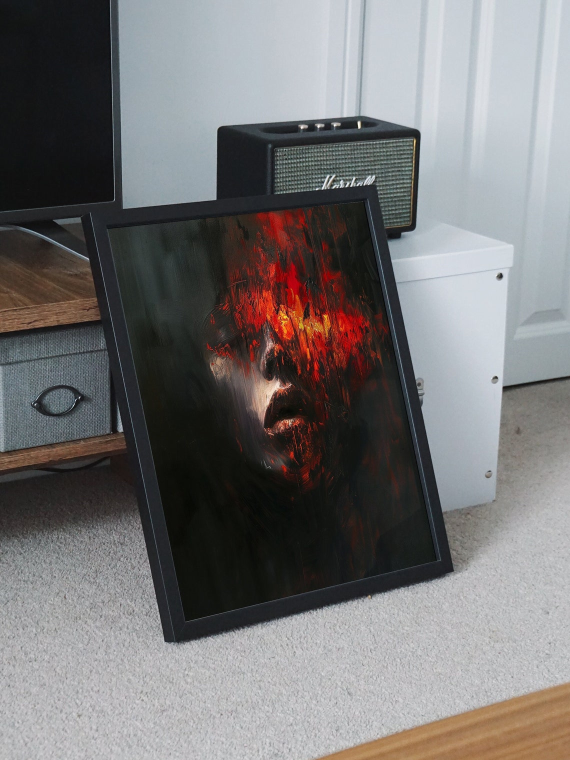 Burning Demon Face Abstract Horror Gothic Dark Fantasy Art Poster - Image 7