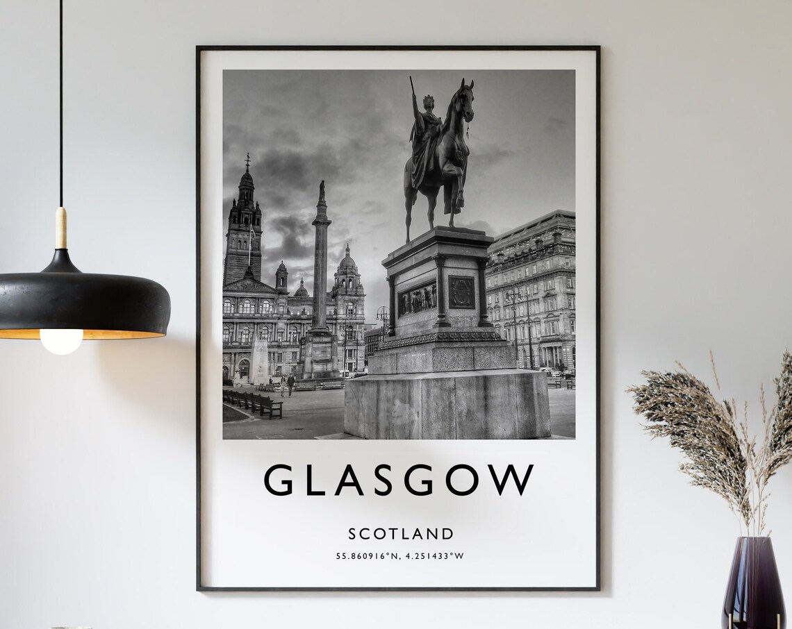 Glasgow Travel Poster, Scotland Travel Art Print