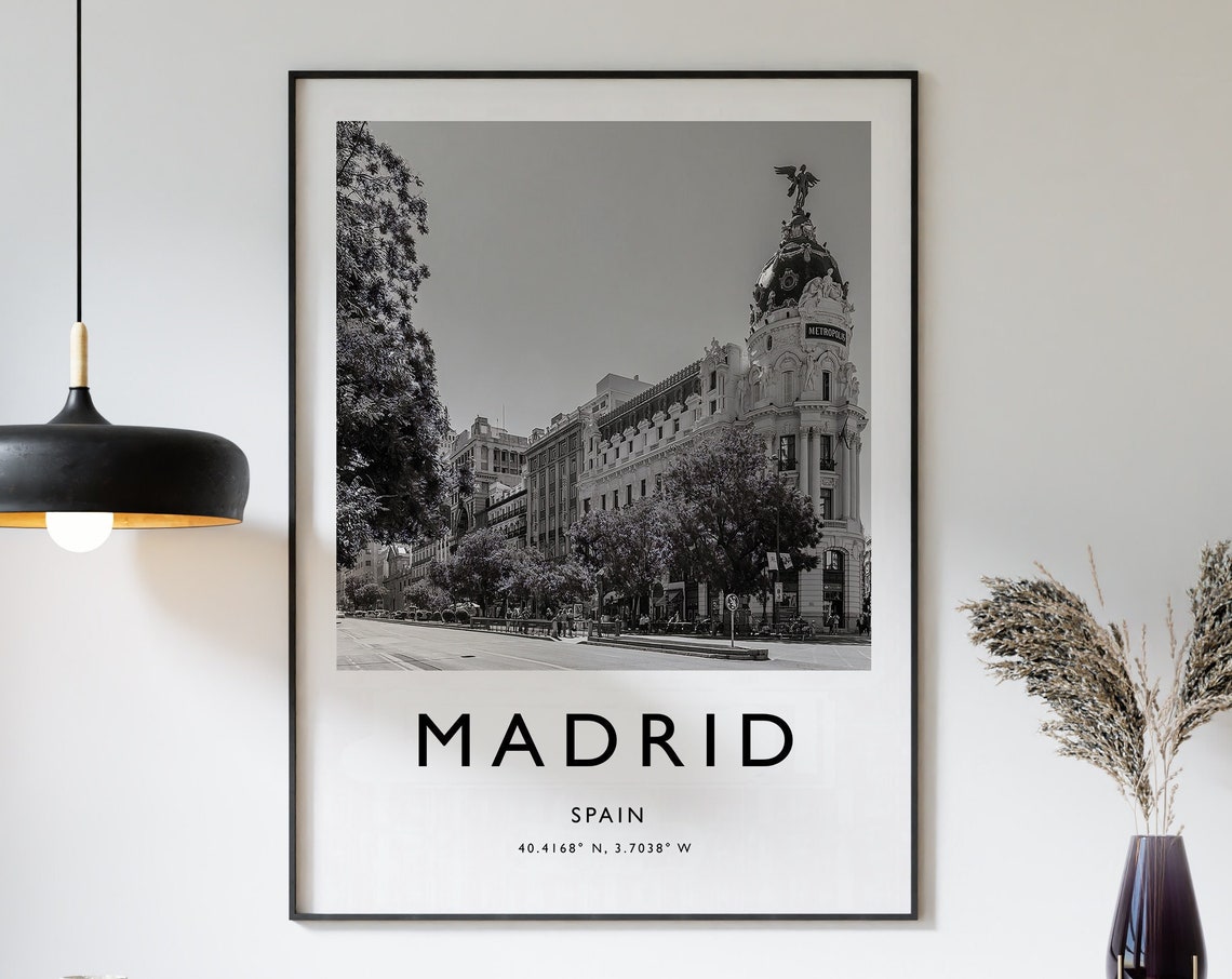Madrid Spain Photo Poster Metropolis Building And City Coordinates