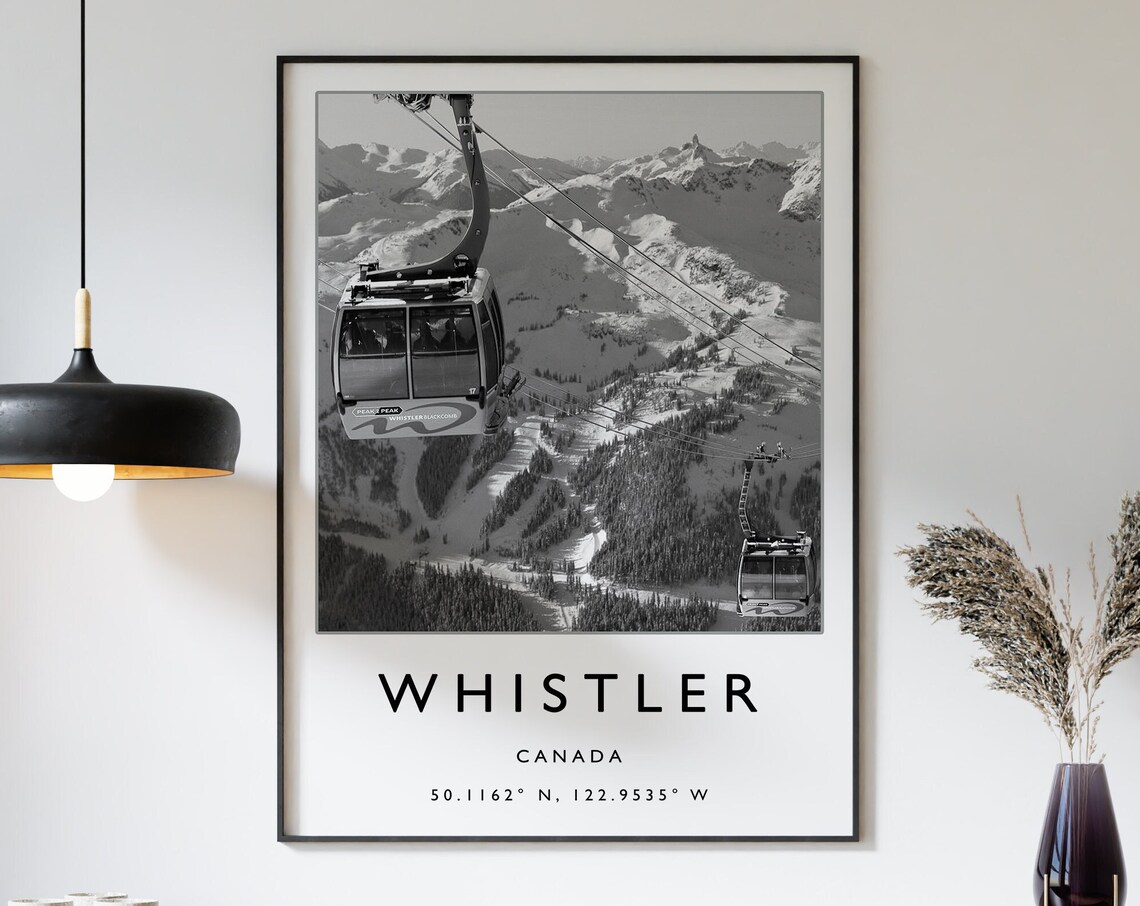 Whistler Canada Ski Travel Poster, Winter Sport Print