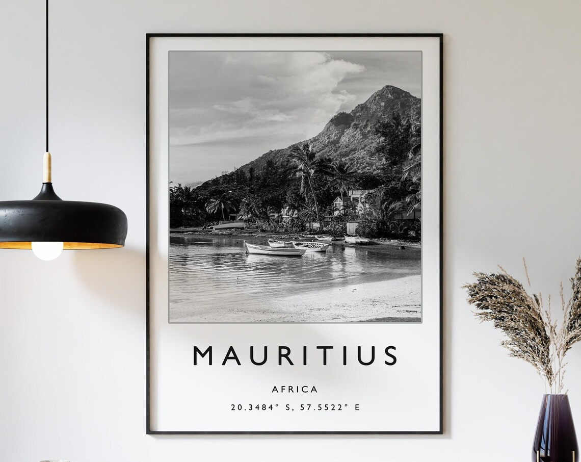 Mauritius Travel Poster, Africa Travel Art