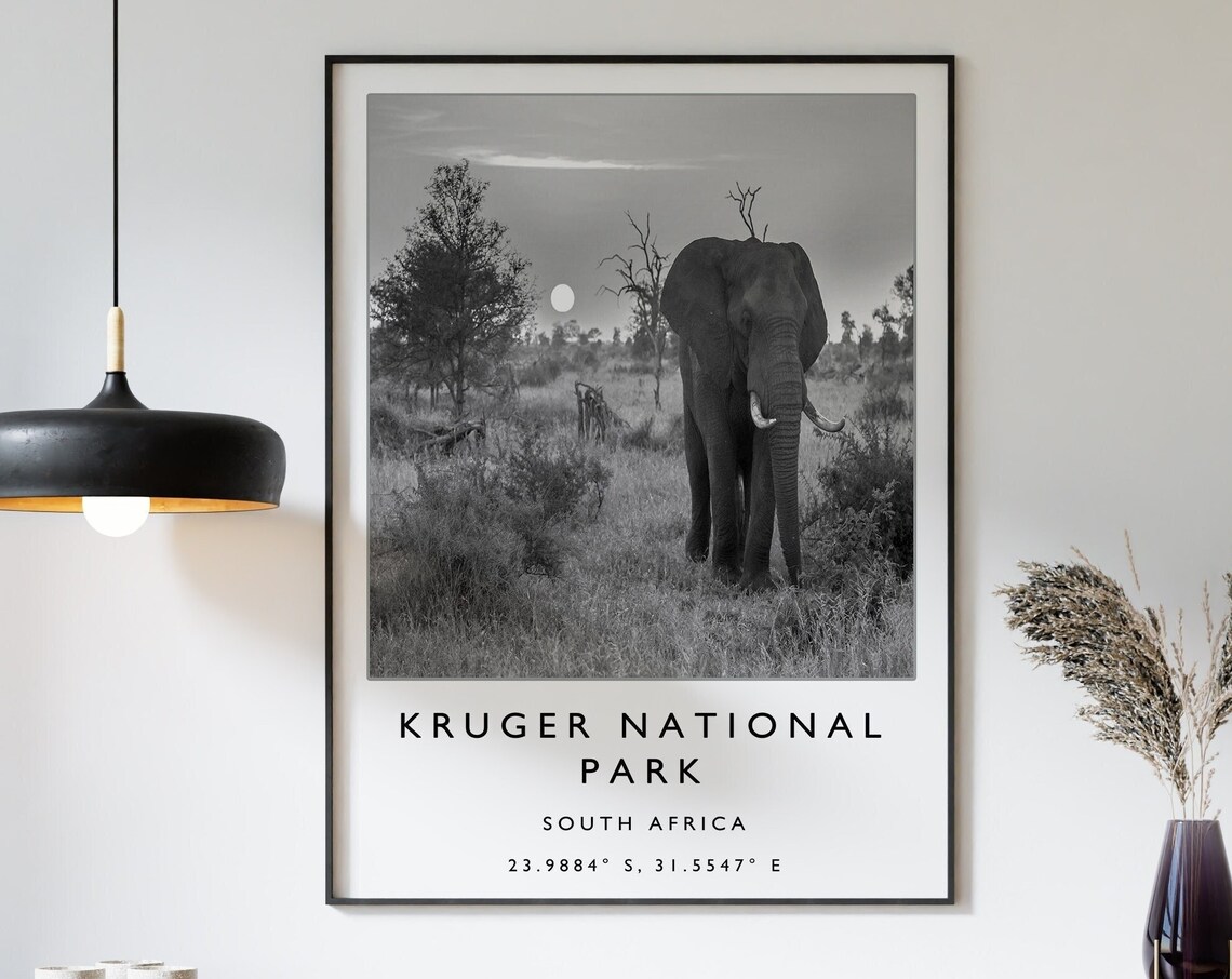 Kruger National Park Travel Poster, South Africa