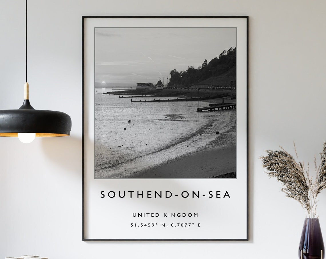 Southend On Sea Travel Print Southend On Sea England Travel Poster Travel Print Travel Art Travel Poster Black And White A2a3a4