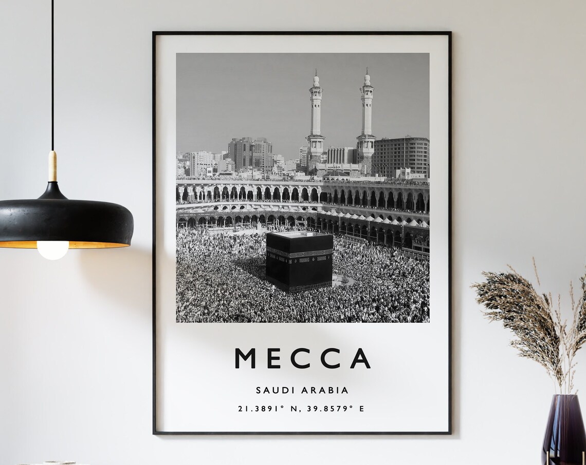 Mecca Travel Poster, Saudi Arabia Travel Art