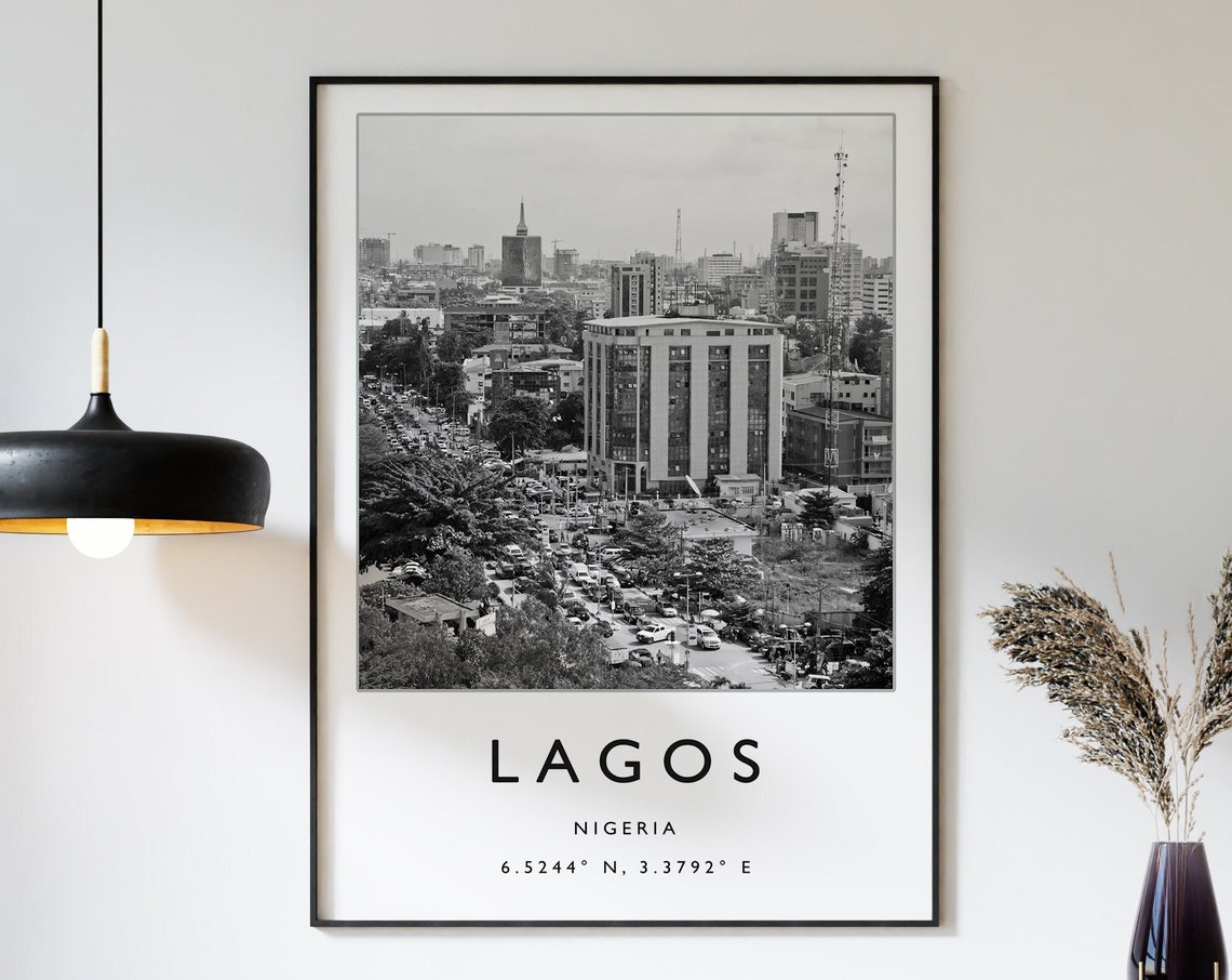 Lagos Travel Print Lagos Travel Poster African Travel Poster Nigeria Travel Art Print African Wall Art African Print