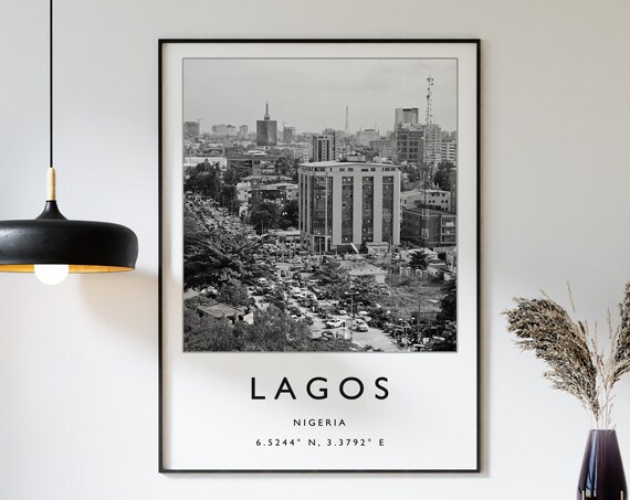 Lagos Travel Print Lagos Travel Poster African Travel Poster Nigeria Travel Art Print African Wall Art African Print