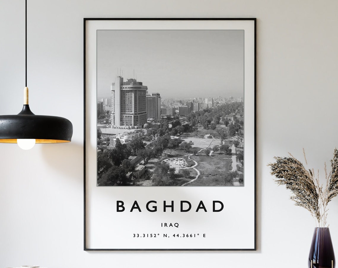 Baghdad Travel Print Baghdad Travel Poster Iraq Travel Print Middle East Travel Art Travel Poster Black And White Travel A1a2a3a3