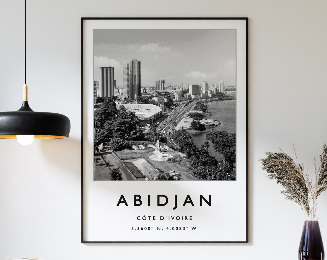 Abidjan Travel Poster, Ivory Coast Travel Art