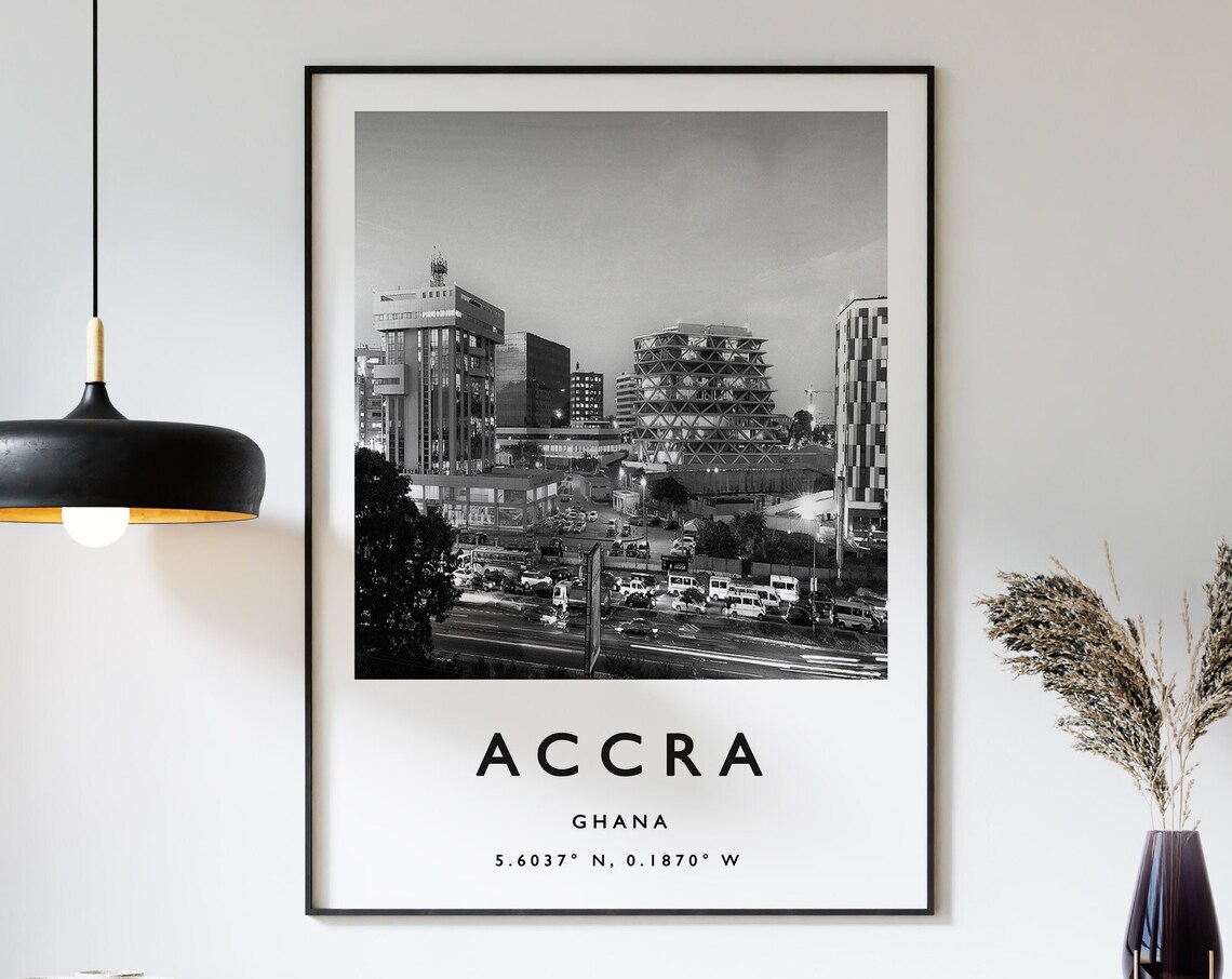 Accra Travel Poster, African Travel Art Print