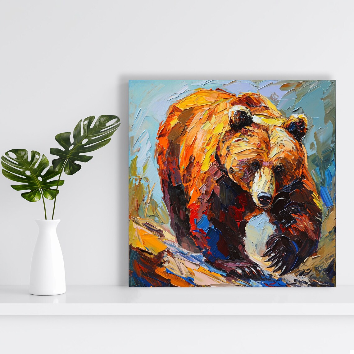 Fierce Bear Rustic Modern Wildlife Wall Art Print - Image 2