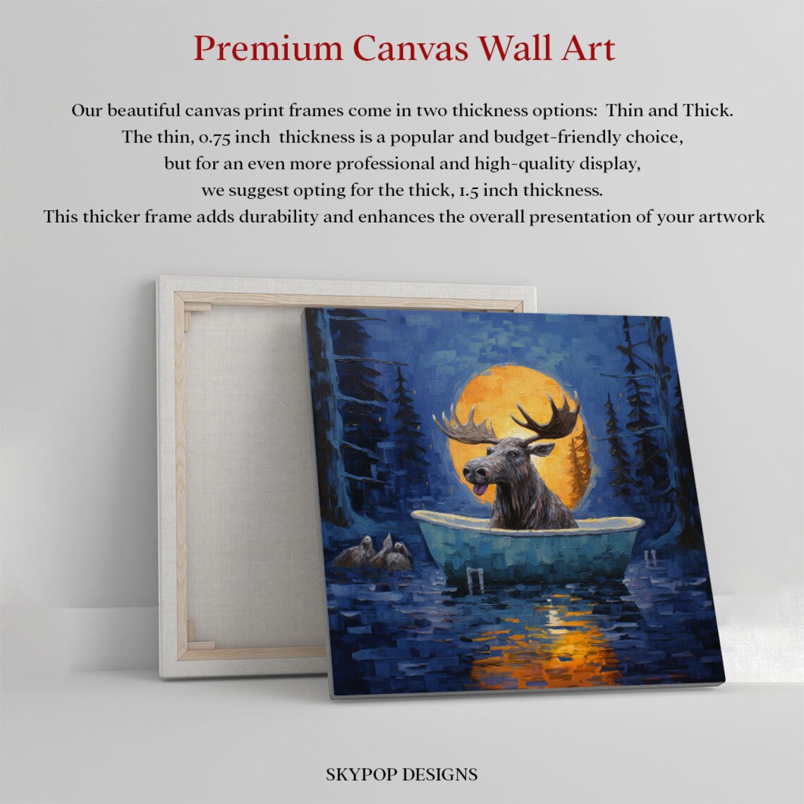 Moose In Bathtub Bathroom And Nursery Decor Art Print - Image 3