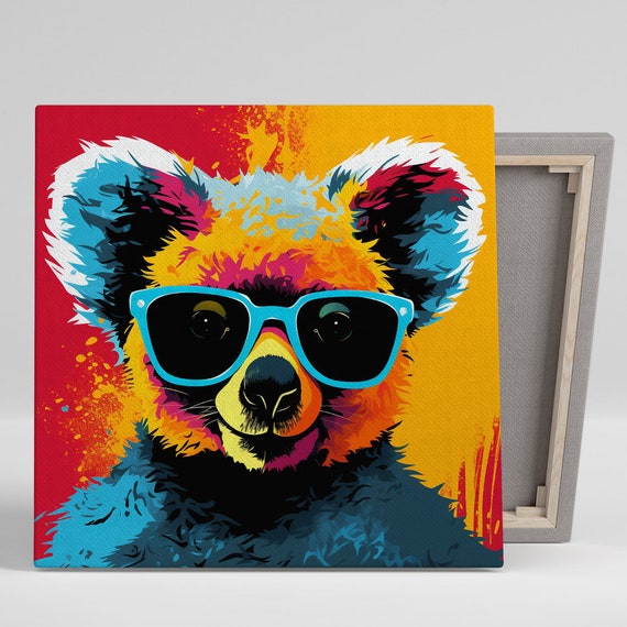 Cool Koala Shades Art Or Poster Pop Art Contemporary Decor Living Office Childrens Game Room Wall Art Multicolor Bold Print