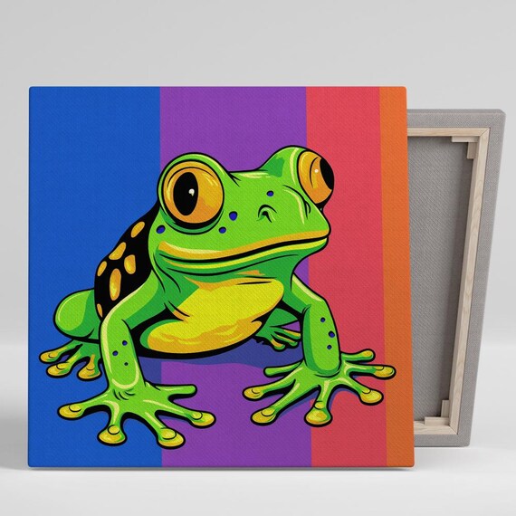 Tree Frog Pop Art Poster, Whimsical Room Decor